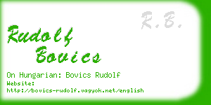 rudolf bovics business card